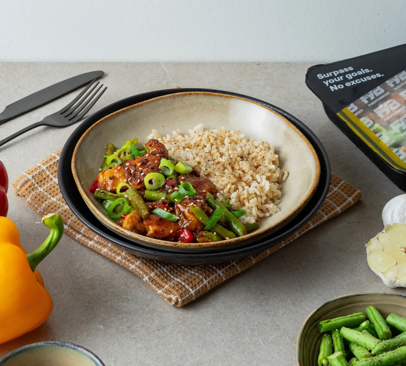 Zilvervliesrijst - Kip Teriyaki - Wok Groenten