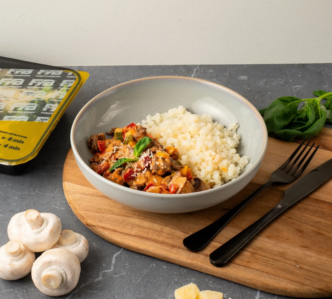 Bloemkoolrijst - Beef Stroganoff [LOWCARB]