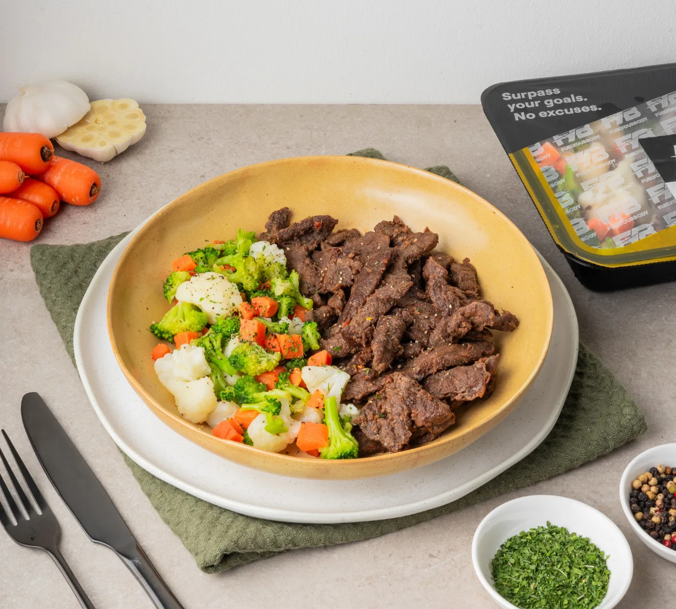 Runderreepjes Teriyaki - Broccolimix (met kruiden)